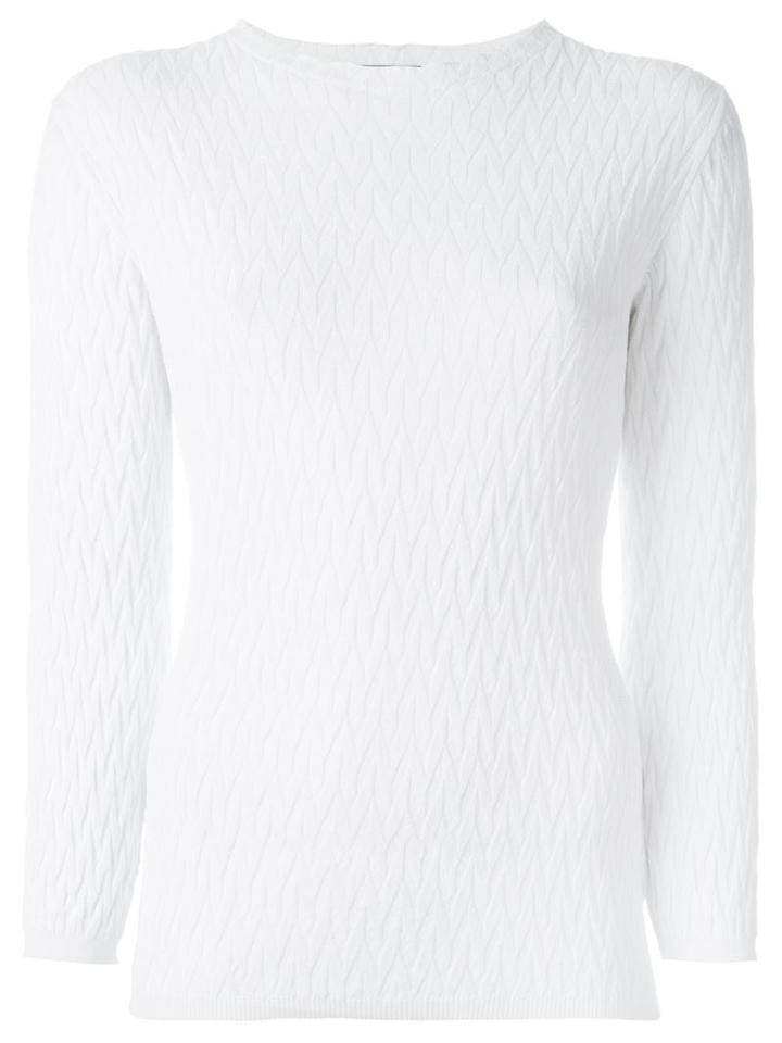 Missoni Textured Knit Sweater, Women's, Size: 38, White, Cotton