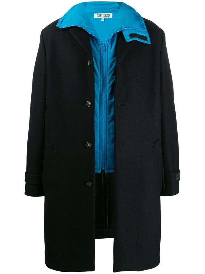 Kenzo Gilet Insert Coat - Black