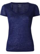 Majestic Filatures Scoop Neck T-shirt, Women's, Size: 3, Blue, Linen/flax