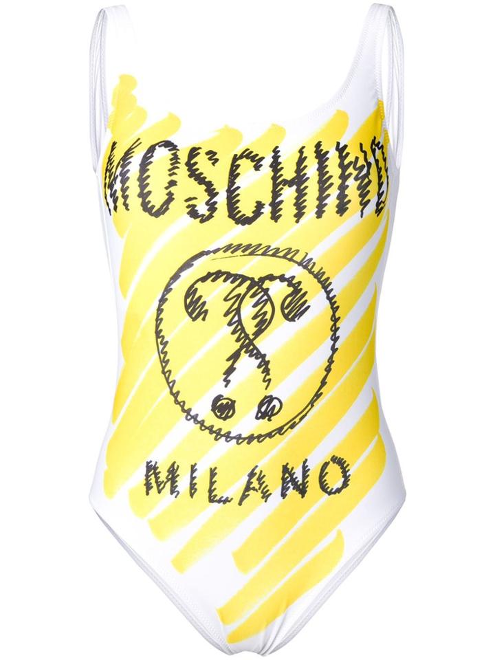 Moschino Double Question Mark Swimsuit - White