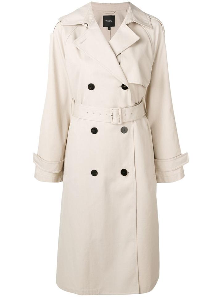 Theory Belted Trench Coat - Neutrals