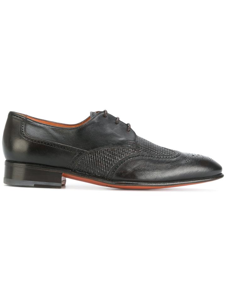 Santoni Panelled Brogues - Brown