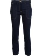 Veronica Beard Cropped Skinny Trousers, Women's, Size: 6, Blue, Modal/cotton/polyester/spandex/elastane