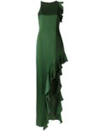 Tufi Duek Ruffled Dress, Women's, Size: 44, Green, Acetate/viscose