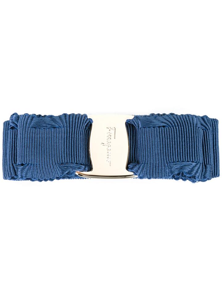 Salvatore Ferragamo - Hair Clip-on - Women - Cotton/plastic/rayon/brass - One Size, Blue, Cotton/plastic/rayon/brass