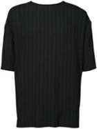 Chapter - Tonal Stripes T-shirt - Men - Cotton/ramie - L, Black, Cotton/ramie