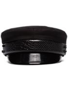 Ruslan Baginskiy Croc-effect Strap Baker Boy Hat - Black