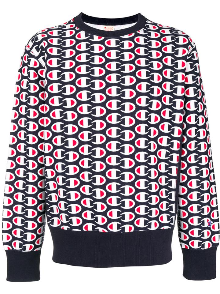 Champion All-over Logo Print Sweatshirt - Black