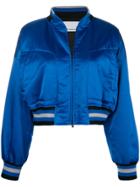 T By Alexander Wang Cropped Bomber Jacket - Blue