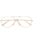 Gucci Eyewear Aviator Frame Glasses - Metallic