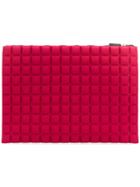 No Ka' Oi Large Grid Textured Pouch - Pink & Purple