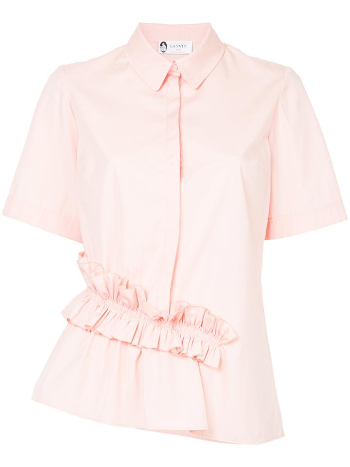 Lanvin Ruffle Detail Shirt - Pink & Purple