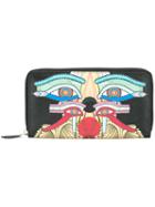 Givenchy Egyptian Print Zipped Purse, Women's, Black, Cotton/polyurethane/polyester