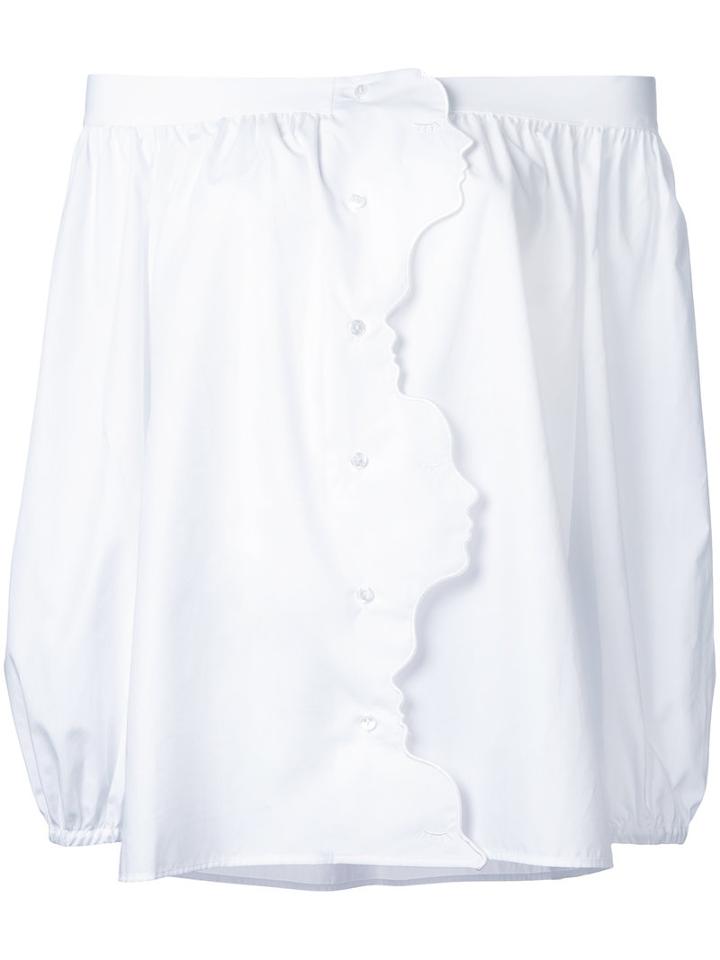 Vivetta Off Shoulder Blouse, Size: 40, White, Cotton