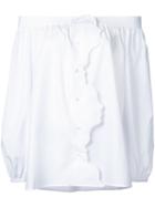Vivetta Off Shoulder Blouse, Size: 40, White, Cotton