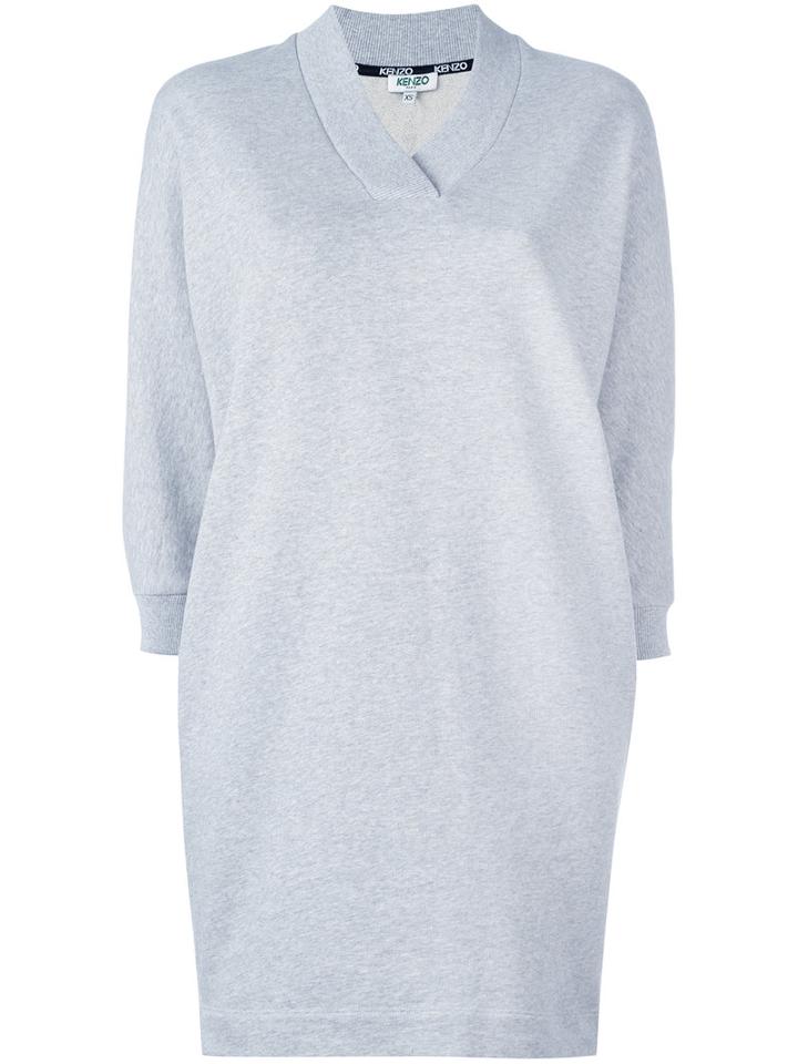 Kenzo Kenzo Paris Print Dress, Size: Medium, Grey, Cotton/spandex/elastane