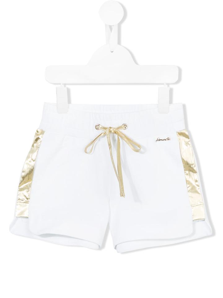 Simonetta Side Stripe Shorts, Girl's, Size: 12 Yrs, White