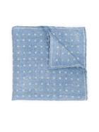 Canali Polka Dot Pocket Square - Blue