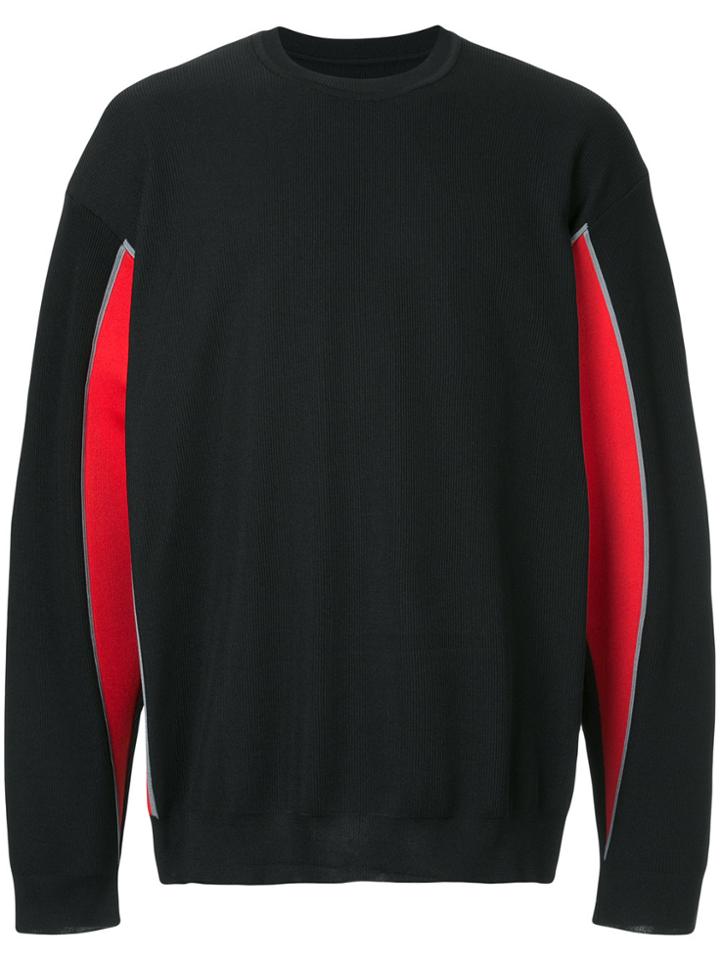 08sircus Panelled Crew-neck Jumper - Black