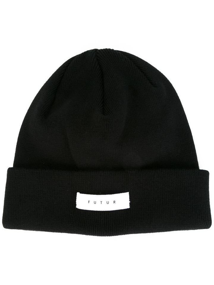 Futur Logo Patch Beanie, Men's, Black, Cotton