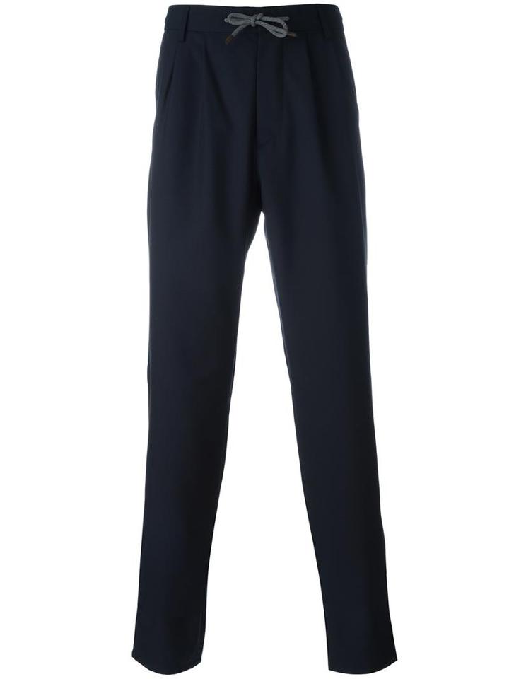 Brunello Cucinelli Tailored Trousers, Men's, Size: 48, Blue, Wool/viscose/acetate/cotton