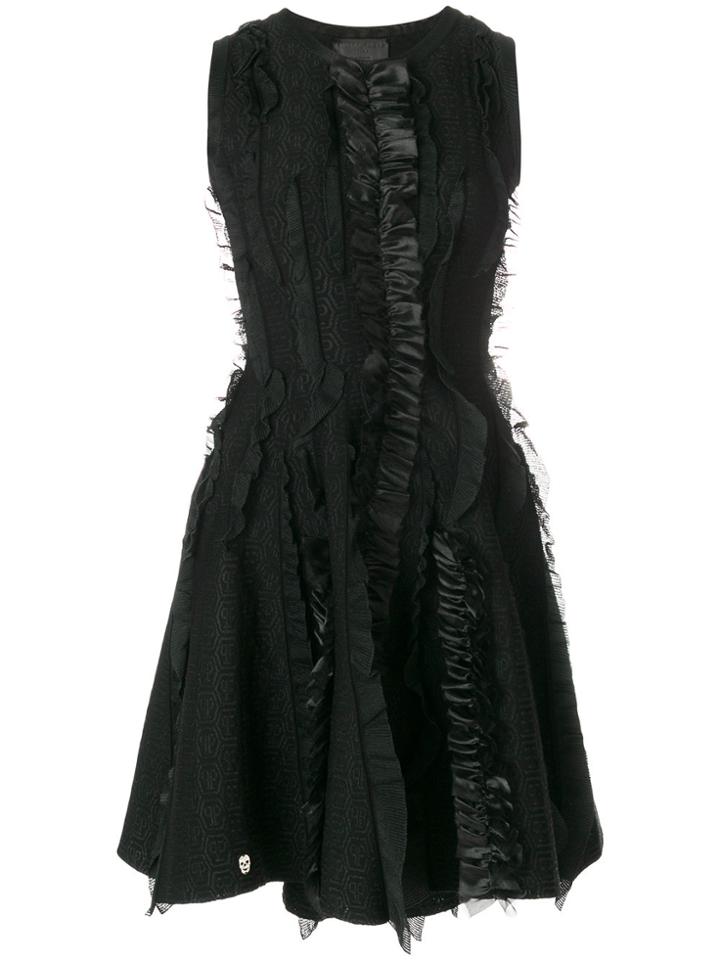 Philipp Plein Abito Maglia Kiss Rouches Dress - Black