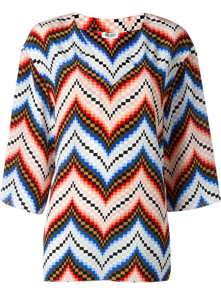 Kenzo Chevron Top, Women's, Size: 36, Silk