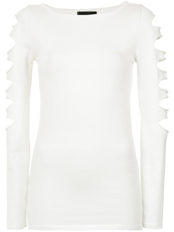 Andrea Bogosian Cut Out Details Blouse - White