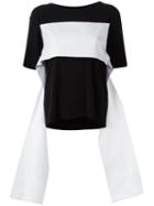 Mm6 Maison Margiela - Strap Detail T-shirt - Women - Cotton/polyamide/spandex/elastane/acetate - L, Black, Cotton/polyamide/spandex/elastane/acetate