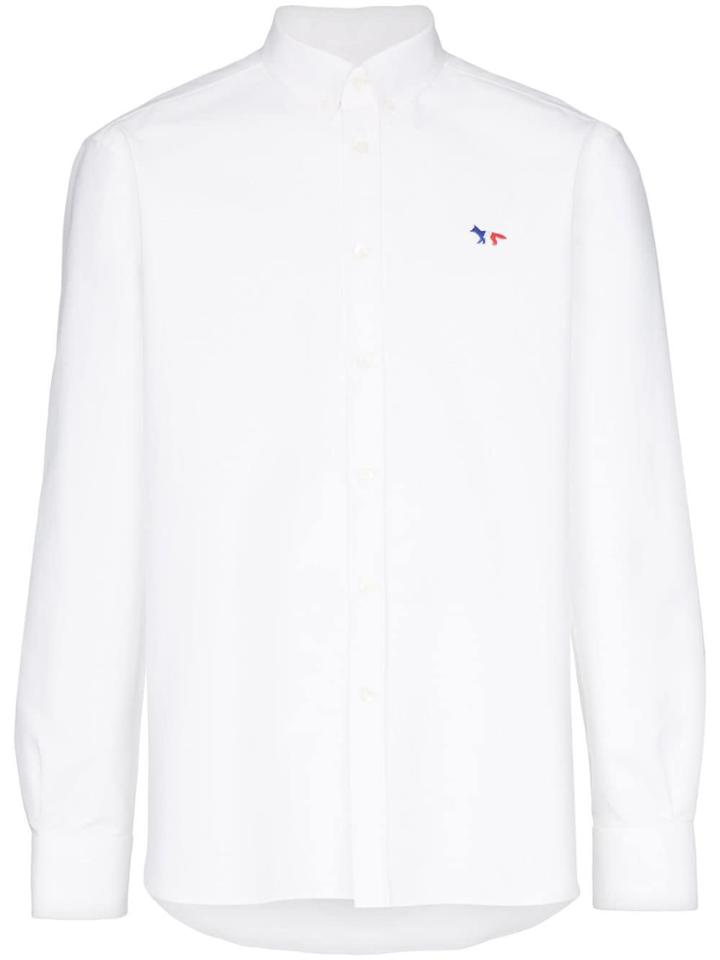 Maison Kitsuné Fox Embroidered Cotton Shirt - White
