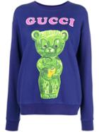 Gucci Teddybear Print Sweatshirt - Blue