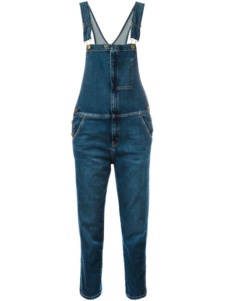 Current/elliott Slim Fit Dungarees, Women's, Size: 0, Blue, Cotton/spandex/elastane
