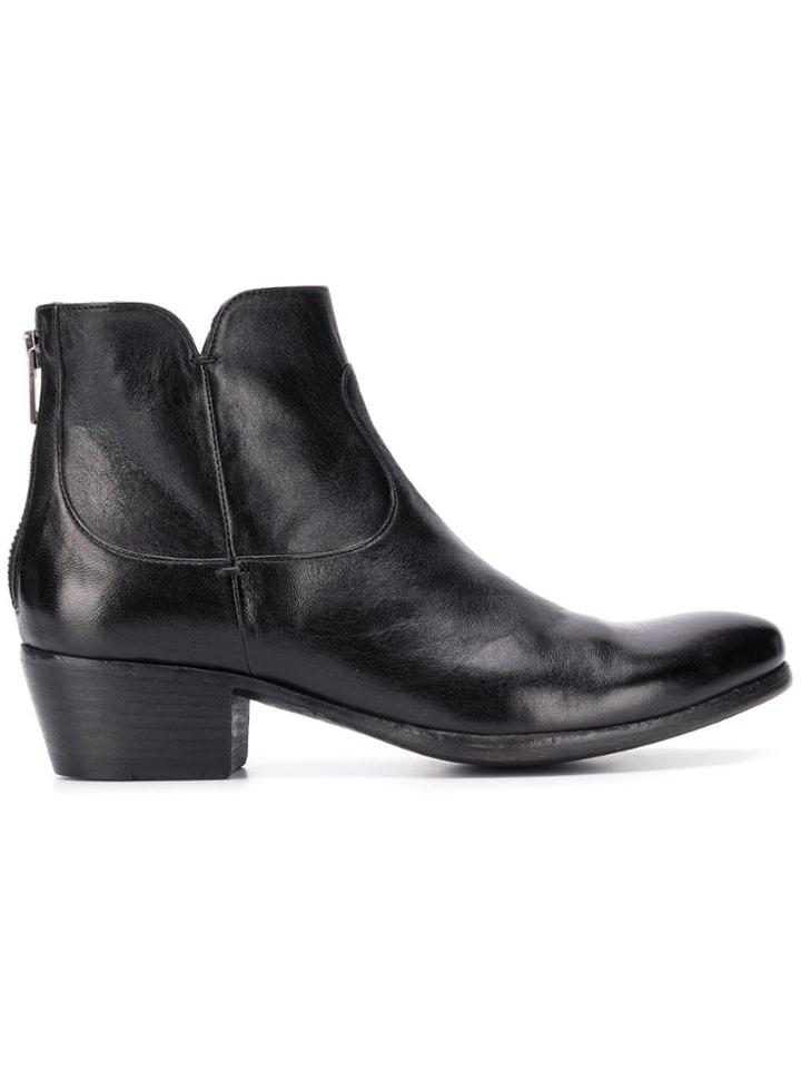 Pantanetti Chunky Heel Ankle Boots - Black
