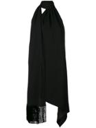 Saint Laurent Asymmetric Halterneck Dress - Black