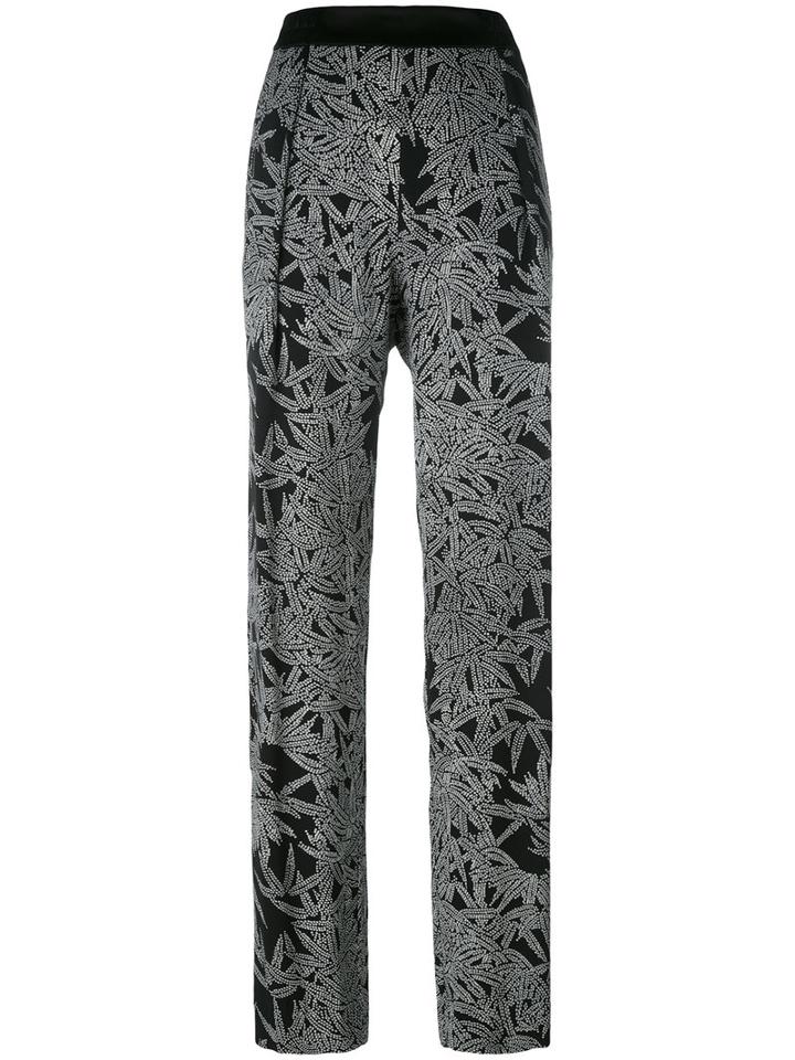 Diane Von Furstenberg Printed Trousers, Women's, Size: Large, Black, Silk/polyester/spandex/elastane/triacetate