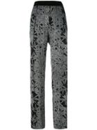Diane Von Furstenberg Printed Trousers, Women's, Size: Large, Black, Silk/polyester/spandex/elastane/triacetate