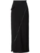 Yohji Yamamoto Zipped Long Skirt, Women's, Size: 2, Black, Silk