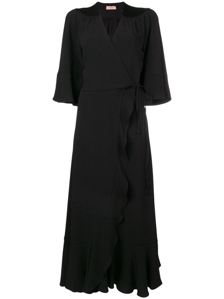 Twin-set Ruffled Hem Shirt Dress - Black