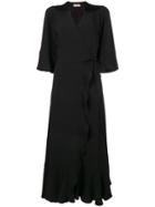 Twin-set Ruffled Hem Shirt Dress - Black