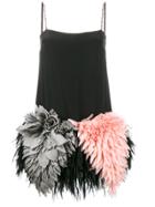 Miu Miu Embellished Feather Mini-dress - Black