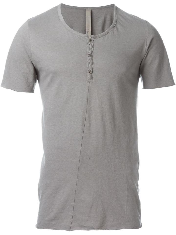 Poème Bohémien Front Seam T-shirt, Men's, Size: Xxl, Grey, Cotton/linen/flax