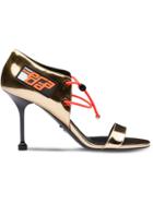 Prada Elasticated Cords Sandals - Metallic