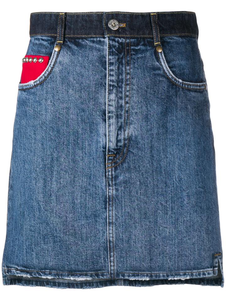 Miu Miu Crystal Embellished Skirt - Blue