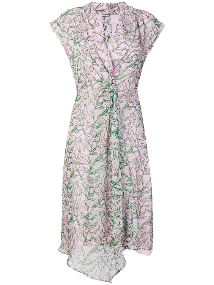 Dodo Bar Or Floral Print Wrap Style Dress - Pink & Purple