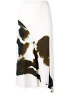 Victoria Beckham Cow-print Cady Skirt - White