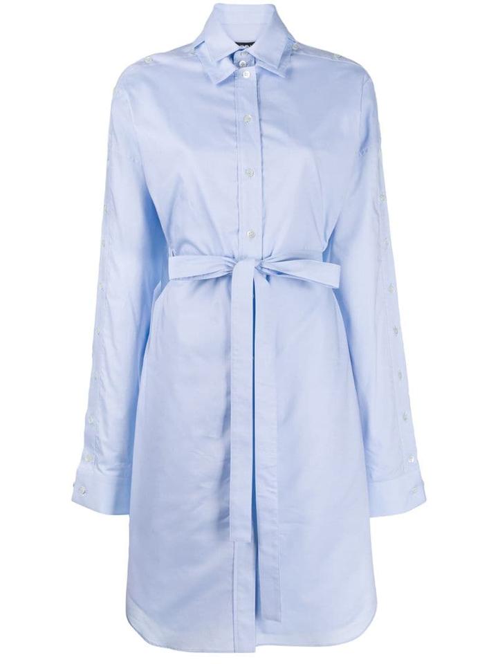 Y/project Double Collar Shirt Dress - Blue