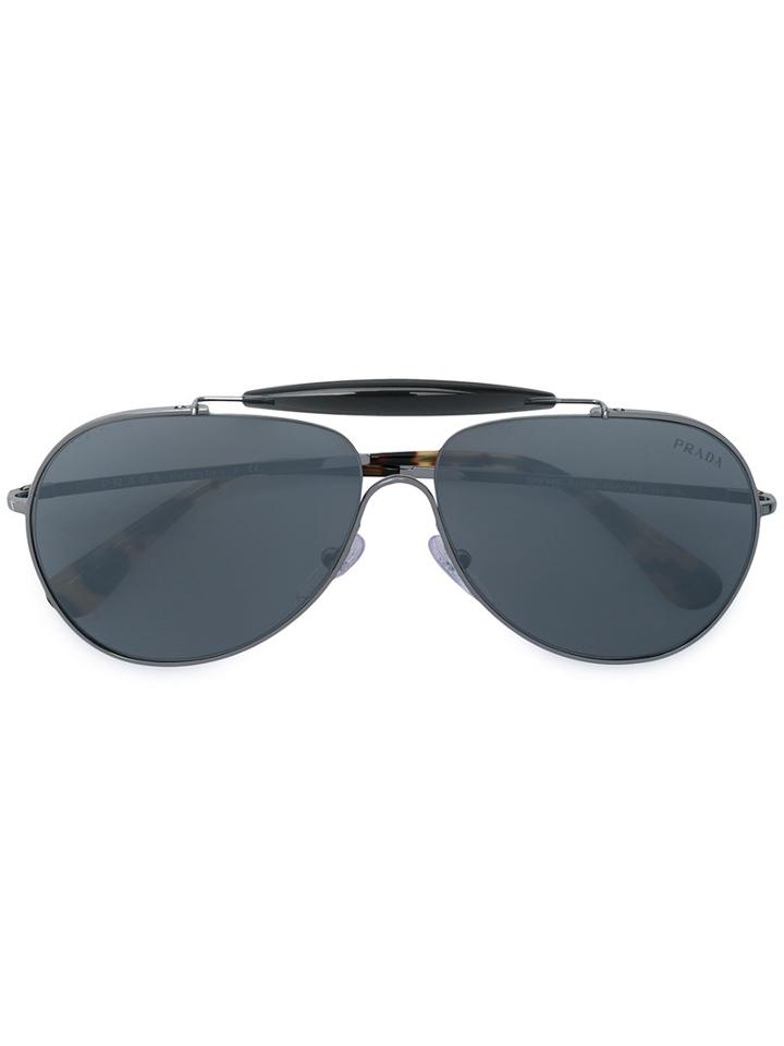 Prada Eyewear - Aviator Sunglasses - Men - Metal - 59, Grey, Metal