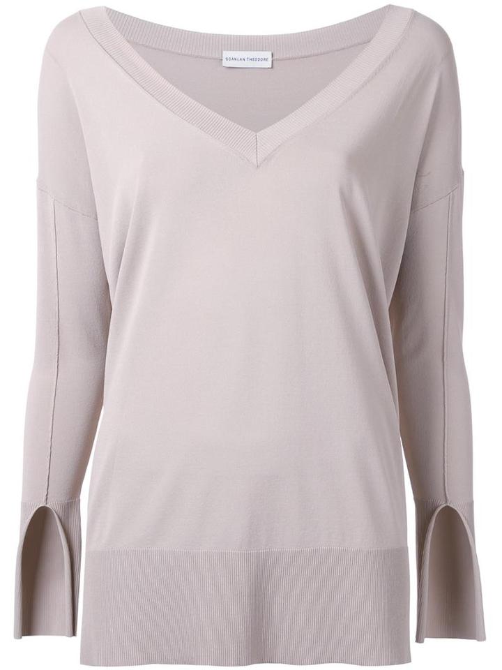Scanlan Theodore Deep V-neck Jumper, Women's, Size: S/m, Nude/neutrals, Viscose