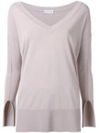 Scanlan Theodore Deep V-neck Jumper, Women's, Size: S/m, Nude/neutrals, Viscose