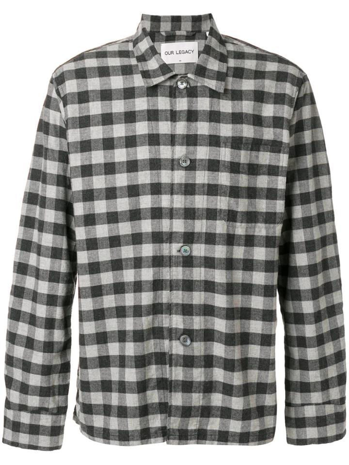 Our Legacy Gingham Flannel Shirt - Grey